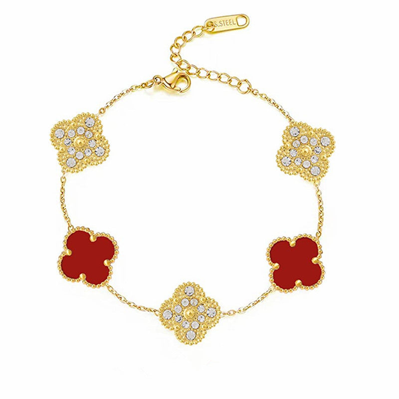 Four-Leaf Clover Deluxe | Bracelet – Red