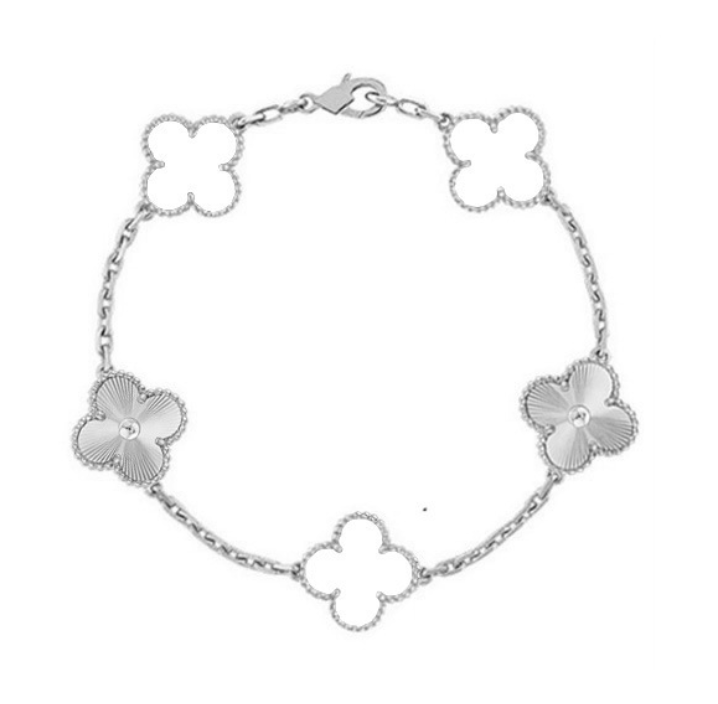 Four-Leaf Clover | Bracelet – White/Silver