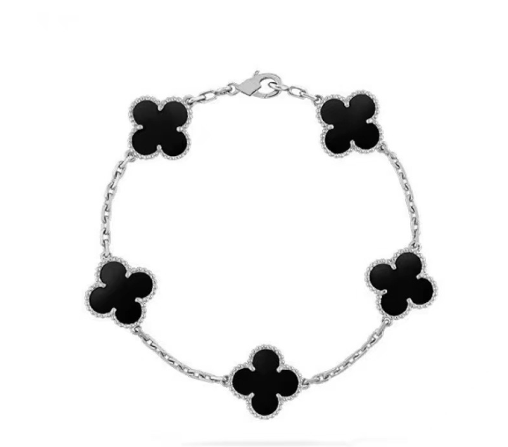 Four-Leaf Clover | Bracelet – Black/Silver