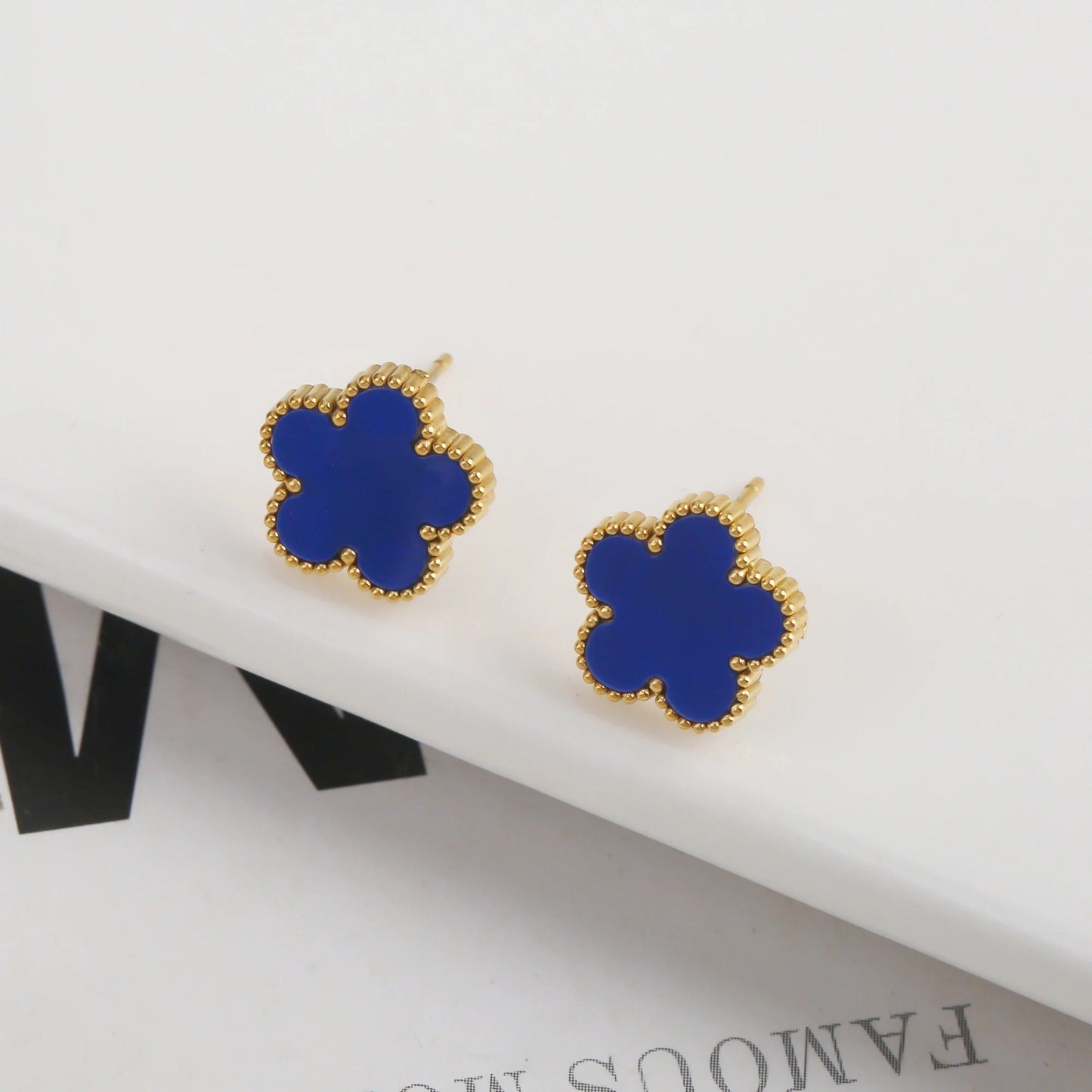 Five-Leaf | Earrings – Blue