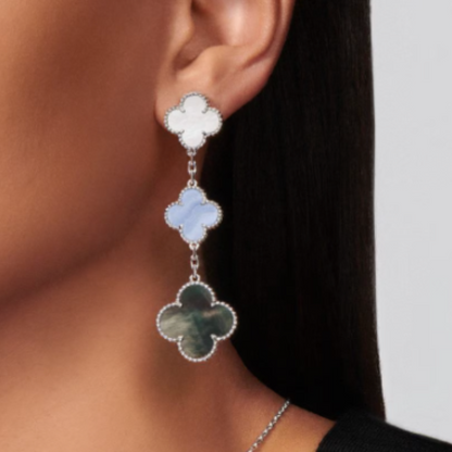 Coki Dreier | Earrings – White/Blue/Grey/Silver