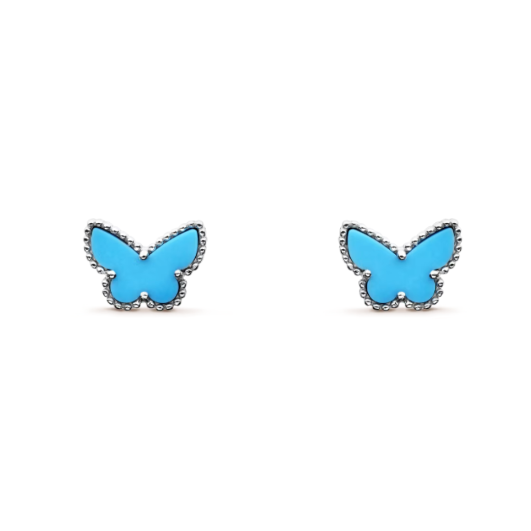 Amber Butterfly | Earrings – Blue/Silver