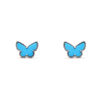 Amber Butterfly | Earrings – Blue/Silver