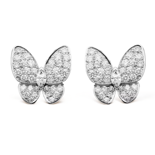 Amber Butterfly | Earrings – Diamond/Silver