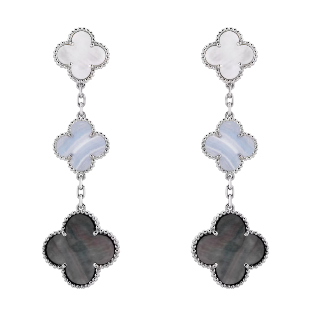 Coki Dreier | Earrings – White/Blue/Grey/Silver