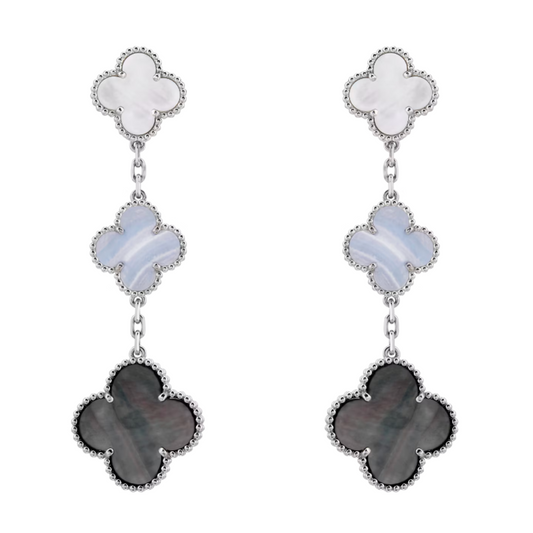 Coki Dreier | Earrings – White/Blue/Grey/Silver