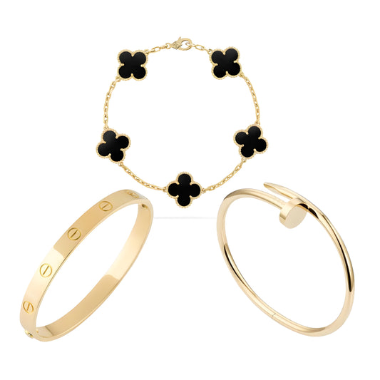 Milan | Bracelet Set – Gold/Black
