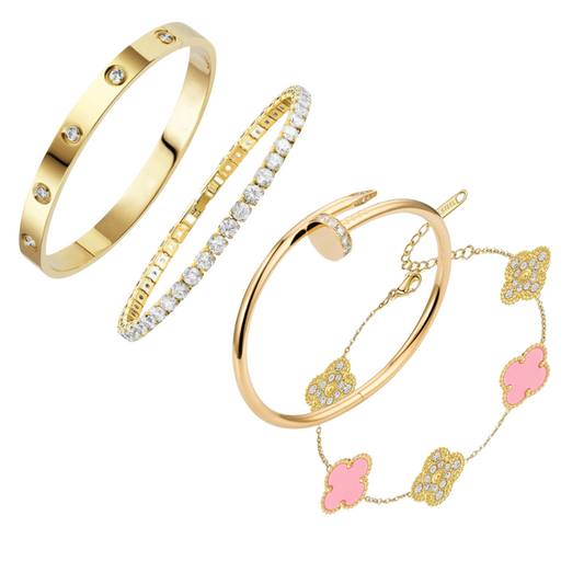 Miami | Bracelet Set – Gold/Pink