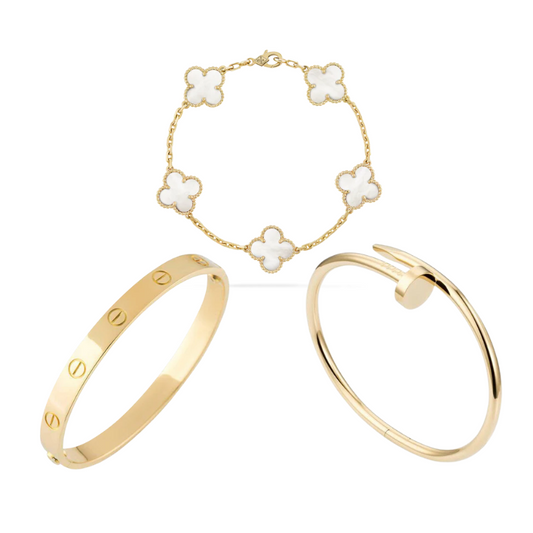 Milan | Bracelet Set – Gold/White