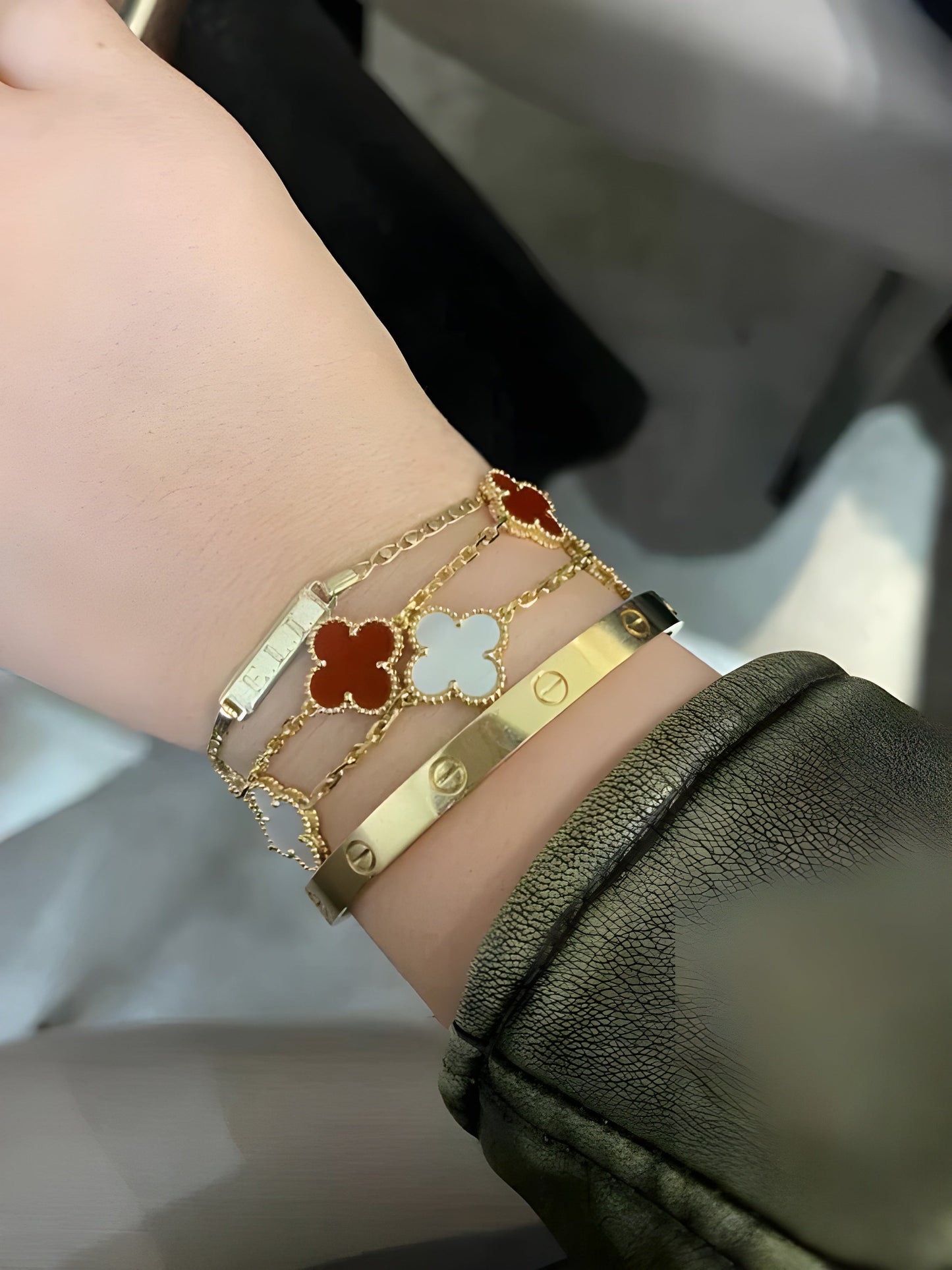 Milan | Bracelet Set – Gold/Red