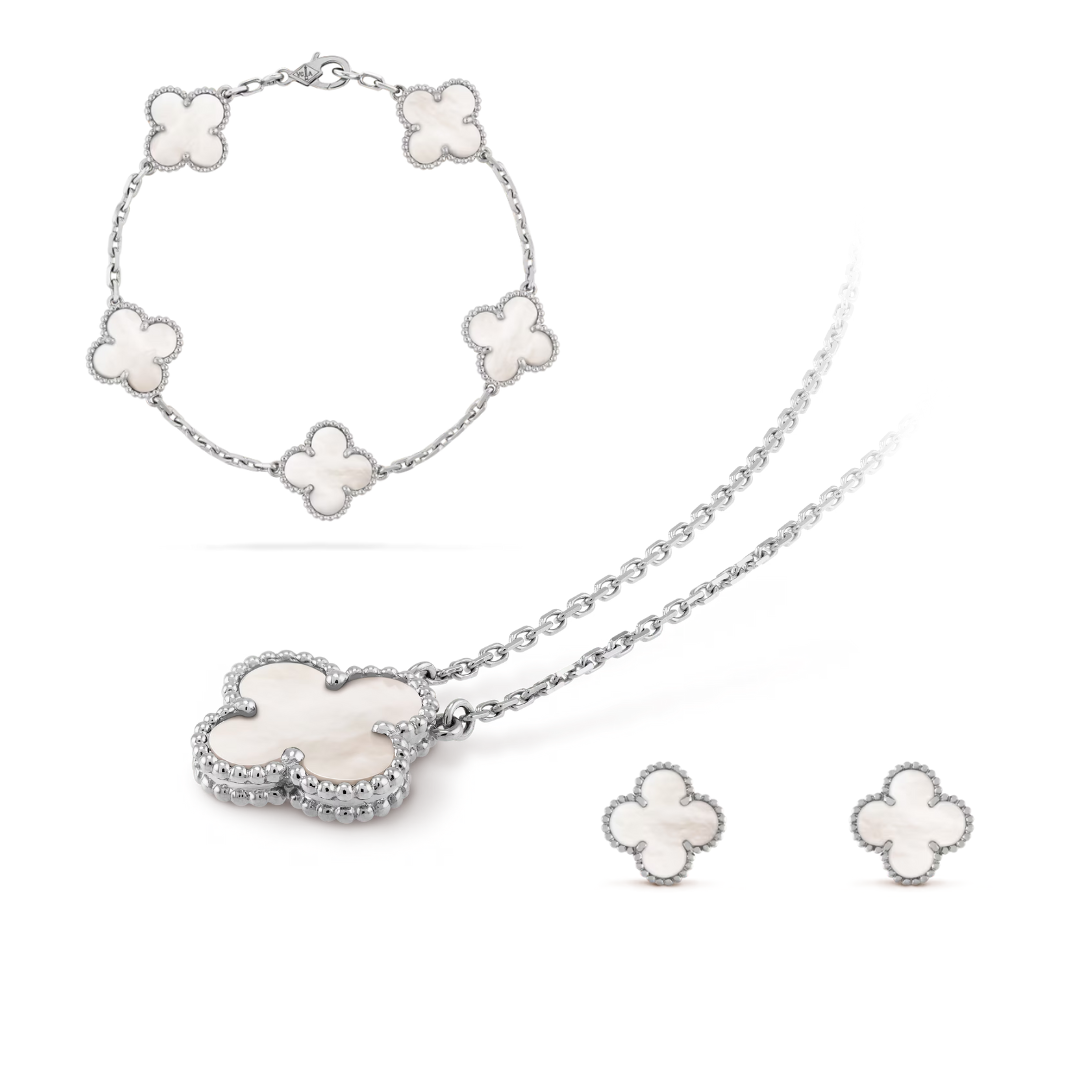 Celeste Clover | Set – White/Silver
