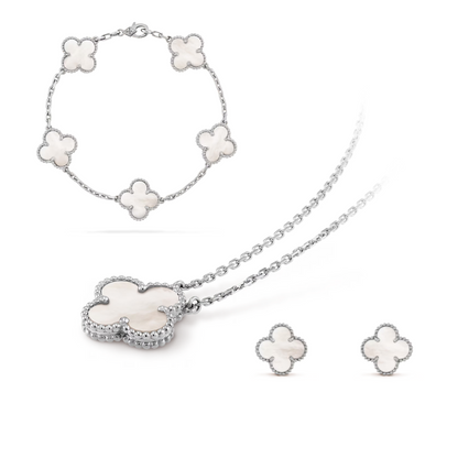 Celeste Clover | Set – White/Silver