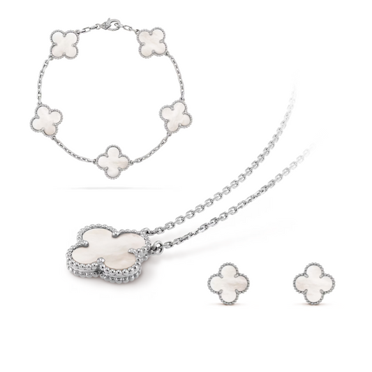 Celeste Clover | Set – White/Silver