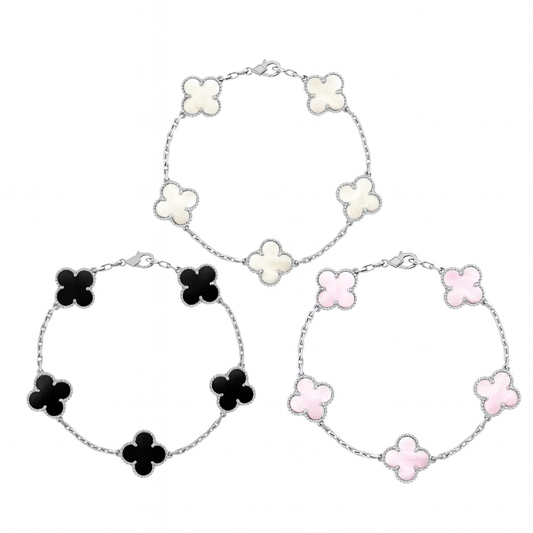 Four-Leaf Clover | Bracelet Set – Silver