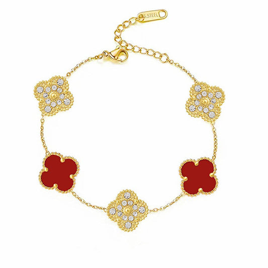 Four-Leaf Clover Deluxe | Bracelet – Red