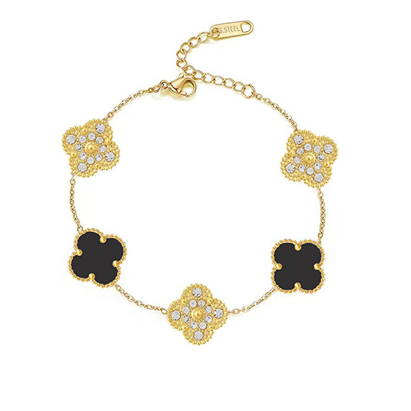Four-Leaf Clover Deluxe | Bracelet – Black