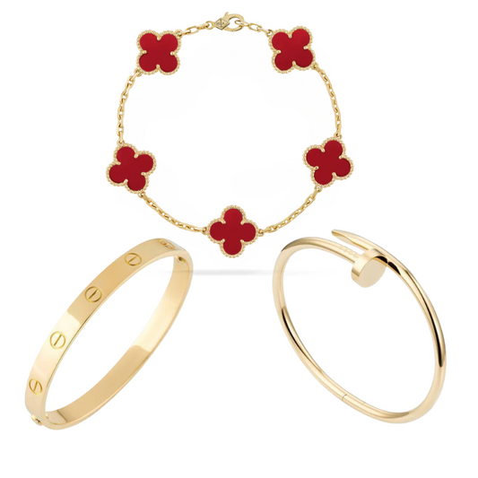 Milan | Bracelet Set – Gold/Red