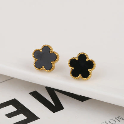 Five-Leaf | Earrings – Black