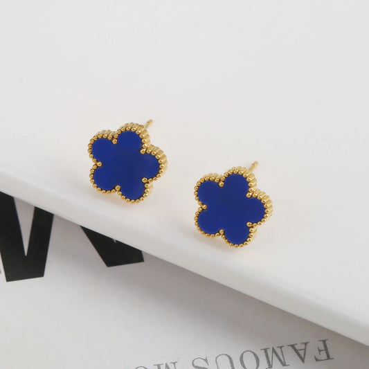 Five-Leaf | Earrings – Blue